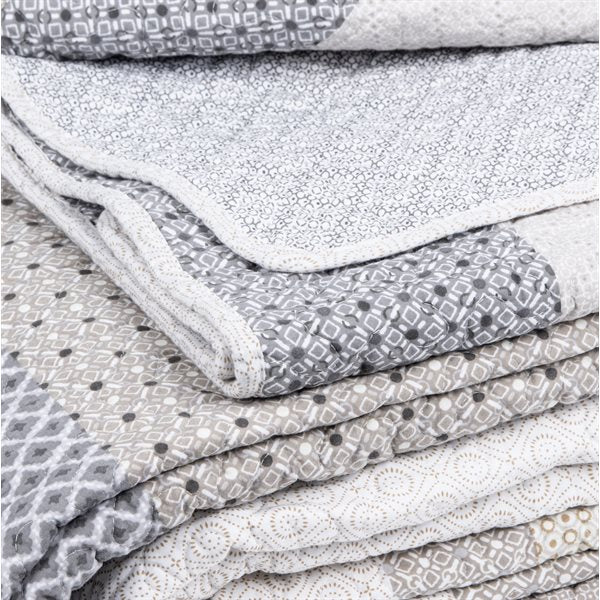 ETHAN MODERN LOOK GREY AND TAUPE QUILT