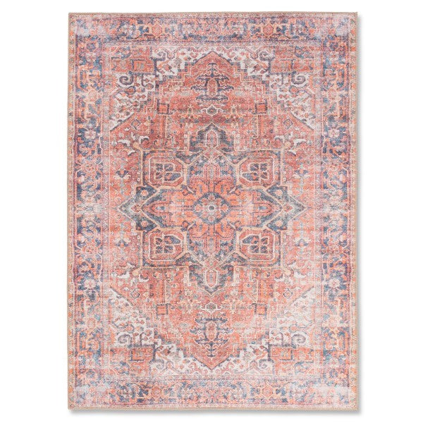 Aura Washable Spill Proof Red Multi Area Rug AUR-1403