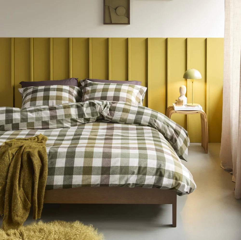 Freya Plaid Duvet Cover Set – 100% Cotton Flannel