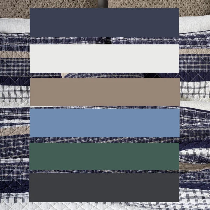 Close-up of Graham Plaid Quilt – Soft Woven Tartan Pattern Detail