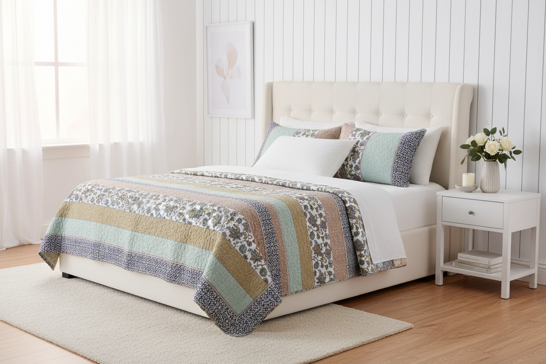 Kombucha printed quilt set
