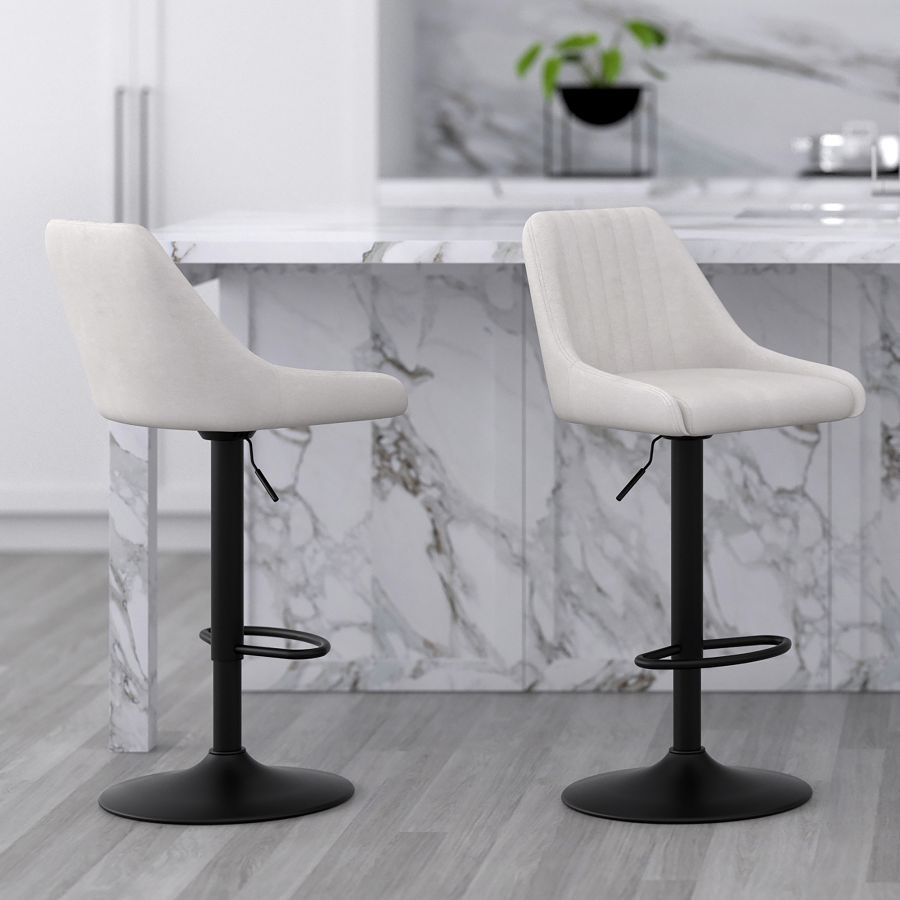 Kron Adjustable Height Air-Lift Swivel Stool, Set of 2