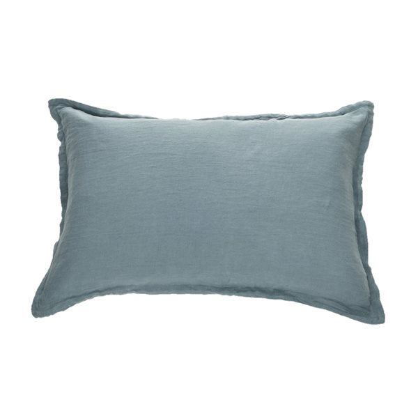 LIN BLUE STEEL LINEN DUVET COVER