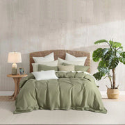 Niagara French Linen Duvet Cover Set SPRAY GREEN