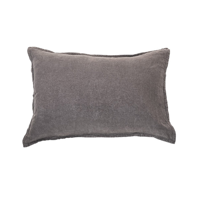 Linen Stone Wash Charcoal Pillow Sham by Brunelli"