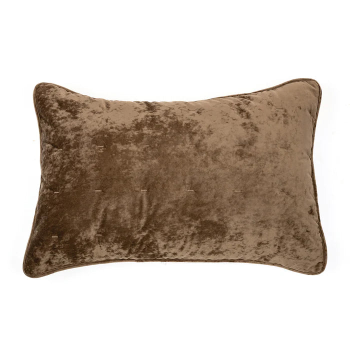 Lounge solid taupe velvet quilt