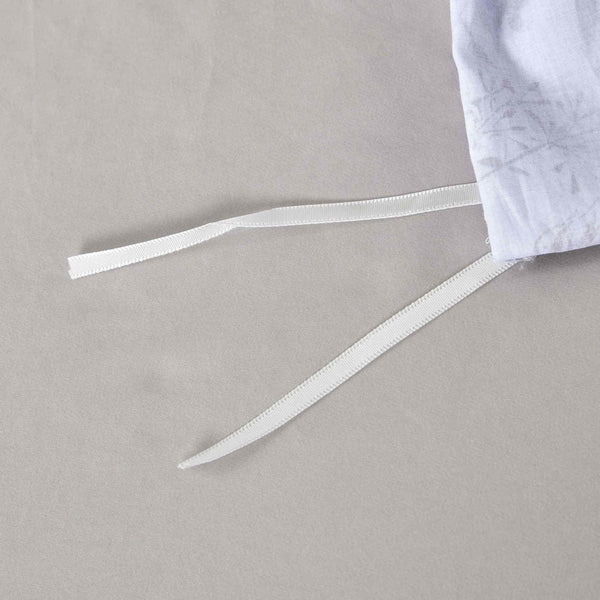 Marais duvet cover corner ties detail for securing duvet in place