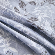 Close-up of Marais duvet cover fabric showing floral motif detail on 300 thread count cotton sateen