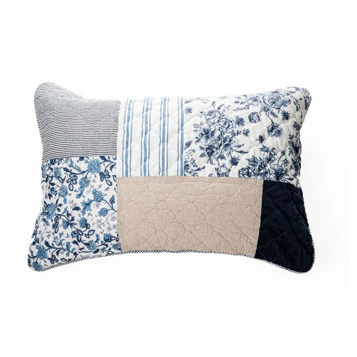 Marine navy and white patchwork quilt