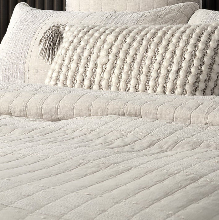 Moss Natural Toned Coverlet – 100% Stonewashed Cotton