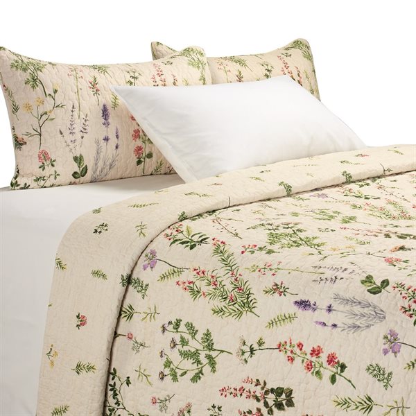 Meadow Cream Classic Country Style Quilt – 100% Cotton Outer Shell