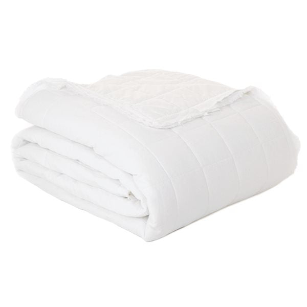 POKE WHITE STITCHED LINEN COVER