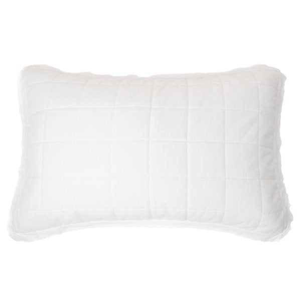 POKE WHITE STITCHED LINEN COVER