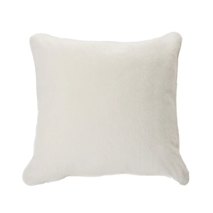 CREAM Brunelli European Faux Fur Polux Pillow in Cream - 26x26 inches, 100% polyester cover with microfiber filling