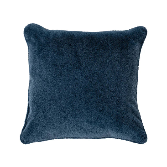 BLUE Brunelli European Faux Fur Polux Pillow in Blue - 26x26 inches, 100% polyester cover with microfiber filling