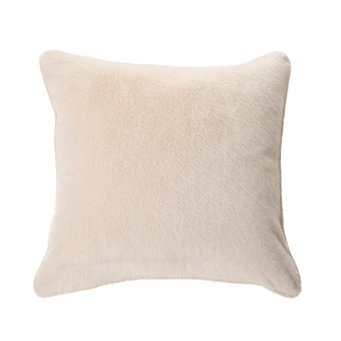 NATURAL Brunelli European Faux Fur Polux Pillow in Natural - 26x26 inches, 100% polyester cover with microfiber filling