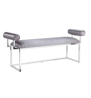 SERENA Bench GY-BEN-8046 Silver Satin W/Steel Base GREY
