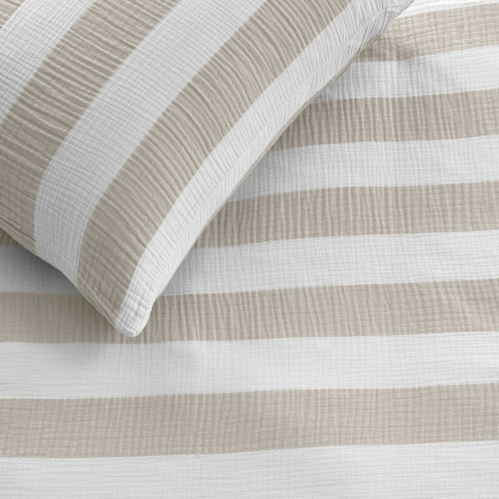 Stripe natural duvet cover 100% cotton