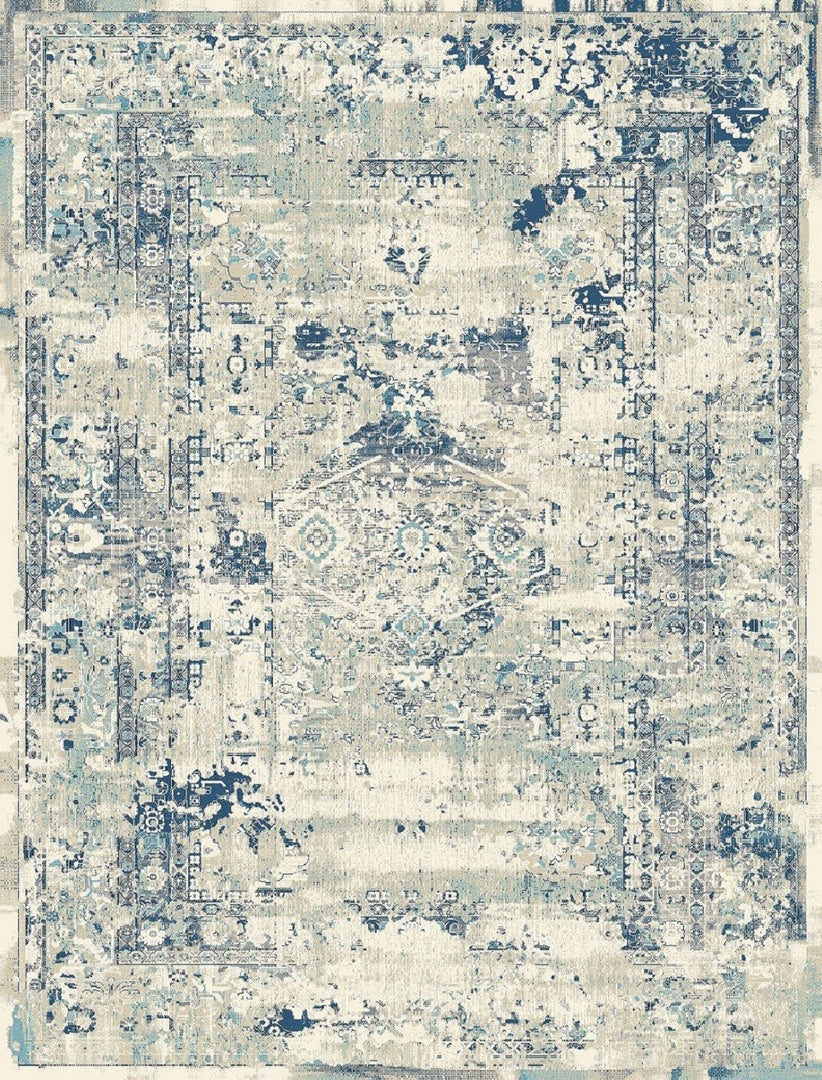 Heirloom Transitional  blue beige rug HEI-1516
