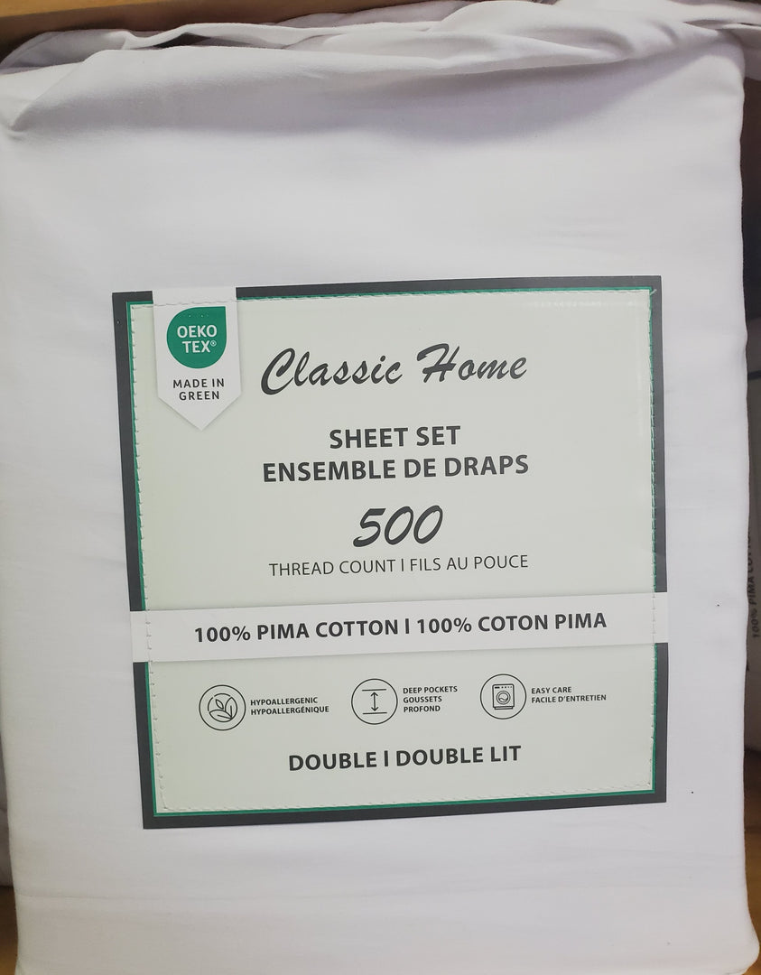 Pima 100% cotton 500TC sheet set